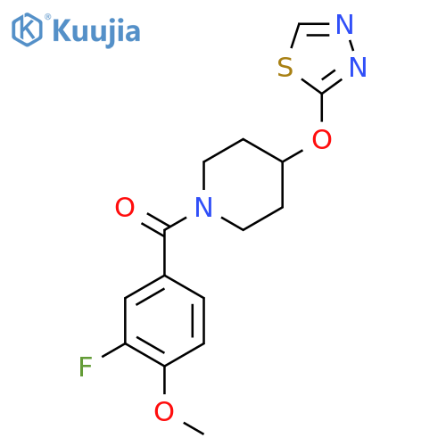1-(3-fluoro-4-methoxybenzoyl)-4-(1,3,4-thiadiazol-2-yloxy)piperidine structure