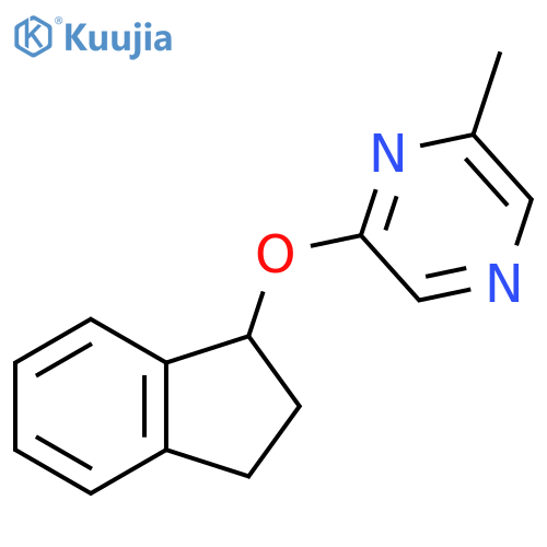 2-(2,3-dihydro-1H-inden-1-yloxy)-6-methylpyrazine structure