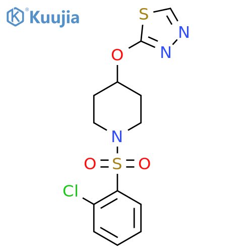 1-(2-chlorobenzenesulfonyl)-4-(1,3,4-thiadiazol-2-yloxy)piperidine structure