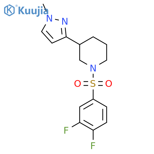 1-(3,4-difluorobenzenesulfonyl)-3-(1-methyl-1H-pyrazol-3-yl)piperidine structure
