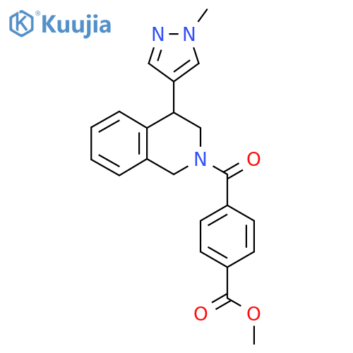 methyl 4-4-(1-methyl-1H-pyrazol-4-yl)-1,2,3,4-tetrahydroisoquinoline-2-carbonylbenzoate structure