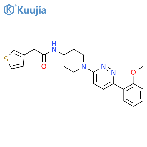 N-{1-[6-(2-methoxyphenyl)pyridazin-3-yl]piperidin-4-yl}-2-(thiophen-3-yl)acetamide structure