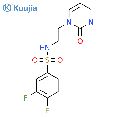3,4-difluoro-N-[2-(2-oxo-1,2-dihydropyrimidin-1-yl)ethyl]benzene-1-sulfonamide structure