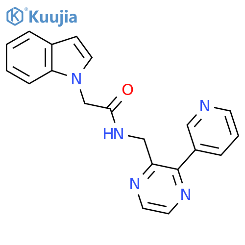 2-(1H-indol-1-yl)-N-{3-(pyridin-3-yl)pyrazin-2-ylmethyl}acetamide structure