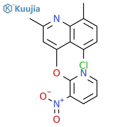 QUINOLINE, 5-CHLORO-2,8-DIMETHYL-4-[(3-NITRO-2-PYRIDINYL)OXY]- structure