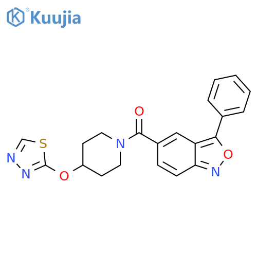 3-phenyl-5-4-(1,3,4-thiadiazol-2-yloxy)piperidine-1-carbonyl-2,1-benzoxazole structure