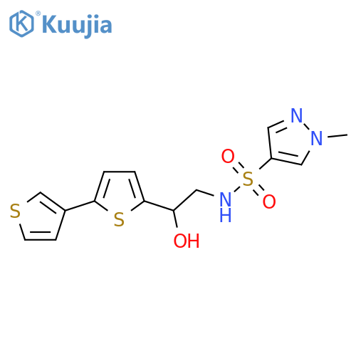 N-(2-{[2,3'-bithiophene]-5-yl}-2-hydroxyethyl)-1-methyl-1H-pyrazole-4-sulfonamide structure