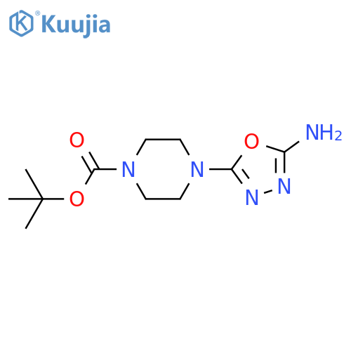 tert-butyl 4-(5-amino-1,3,4-oxadiazol-2-yl)piperazine-1-carboxylate structure