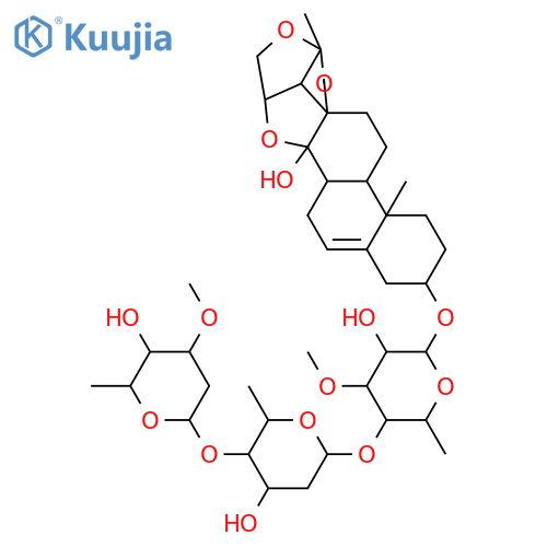 Hirundigenin; 3-O-[β-L-Diginopyranosyl-(1→4)-β-D-cymaropyranosyl-(1→4)-β-D-thevetopyranoside] structure