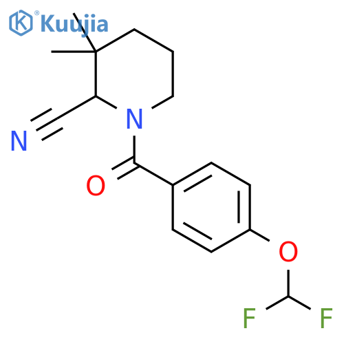 1-[4-(Difluoromethoxy)benzoyl]-3,3-dimethylpiperidine-2-carbonitrile structure