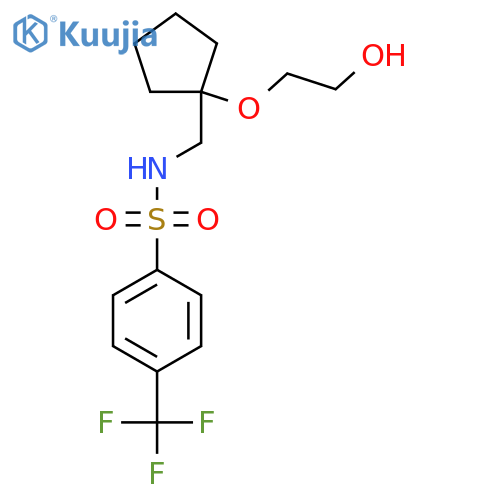 N-{1-(2-hydroxyethoxy)cyclopentylmethyl}-4-(trifluoromethyl)benzene-1-sulfonamide structure