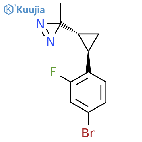 3-(1R,2R)-2-(4-bromo-2-fluorophenyl)cyclopropyl-3-methyl-3H-diazirine structure
