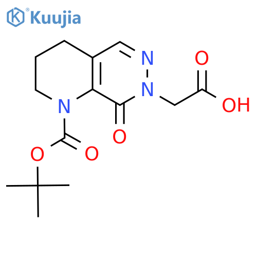 2-{1-(tert-butoxy)carbonyl-8-oxo-1H,2H,3H,4H,7H,8H-pyrido2,3-dpyridazin-7-yl}acetic acid structure