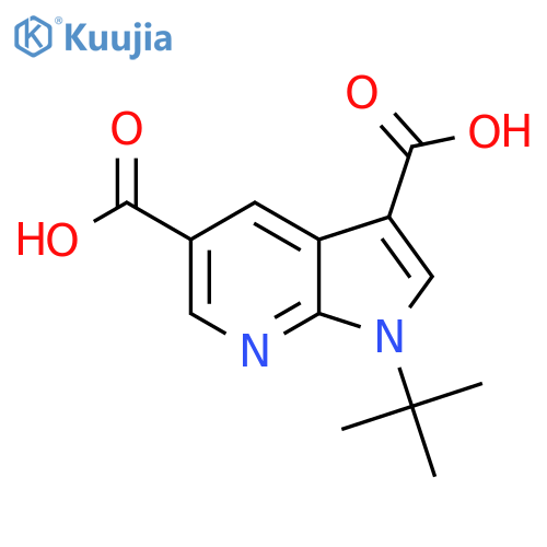 1-tert-butyl-1H-pyrrolo2,3-bpyridine-3,5-dicarboxylic acid structure