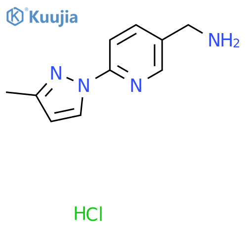 6-(3-methyl-1H-pyrazol-1-yl)pyridin-3-ylmethanamine hydrochloride structure