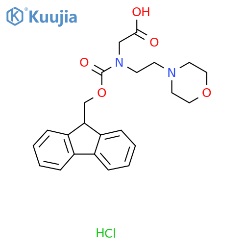 2-({(9H-fluoren-9-yl)methoxycarbonyl}2-(morpholin-4-yl)ethylamino)acetic acid hydrochloride structure