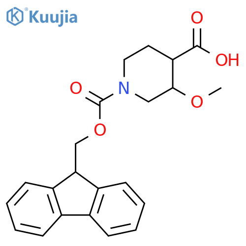 1-{(9H-fluoren-9-yl)methoxycarbonyl}-3-methoxypiperidine-4-carboxylic acid structure