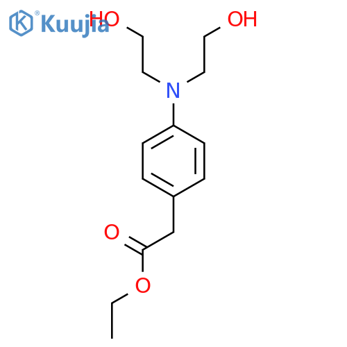 Ethyl 2-(4-(bis(2-hydroxyethyl)-amino)phenyl)acetate structure