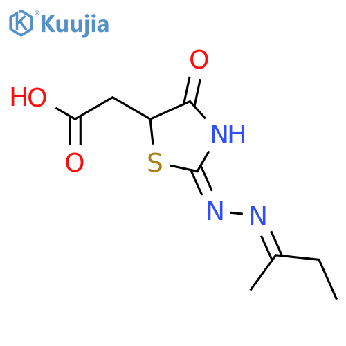 5-Thiazolidineacetic acid, 2-[(1-methylpropylidene)hydrazono]-4-oxo- structure
