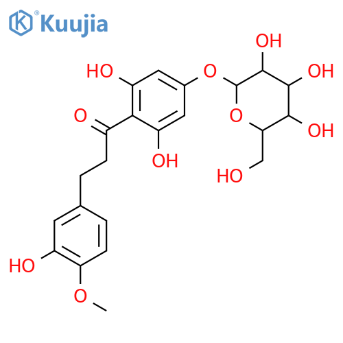 1-Propanone, 1-[4-(b-D-glucopyranosyloxy)-2,6-dihydroxyphenyl]-3-(3-hydroxy-4-methoxyphenyl)- structure