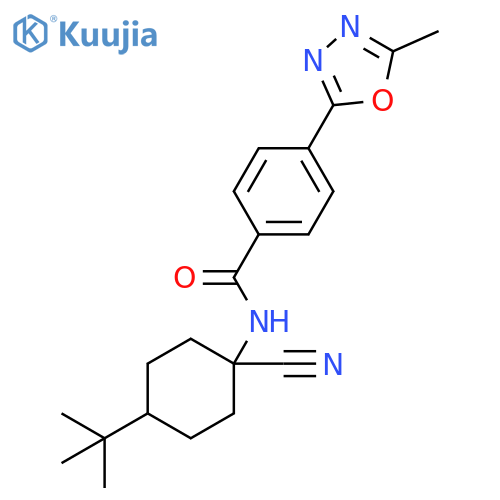 N-[1-Cyano-4-(1,1-dimethylethyl)cyclohexyl]-4-(5-methyl-1,3,4-oxadiazol-2-yl)benzamide structure