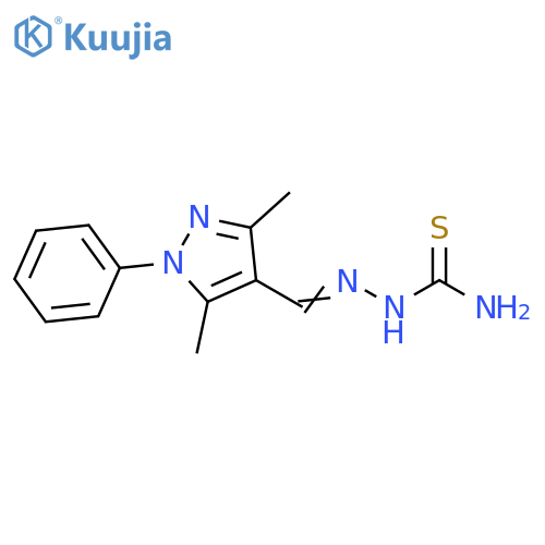 [(E)-[(3,5-dimethyl-1-phenyl-1H-pyrazol-4-yl)methylidene]amino]thiourea structure