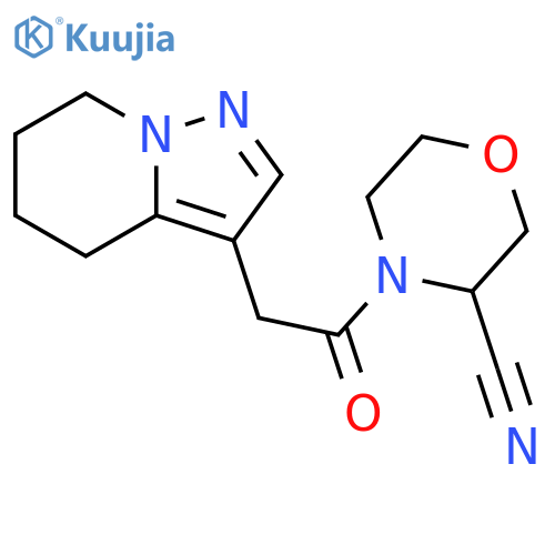 4-[2-(4,5,6,7-Tetrahydropyrazolo[1,5-a]pyridin-3-yl)acetyl]-3-morpholinecarbonitrile structure