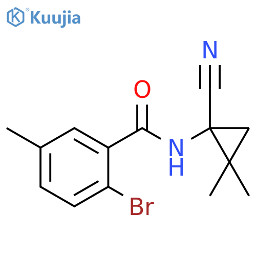 2-Bromo-N-(1-cyano-2,2-dimethylcyclopropyl)-5-methylbenzamide structure