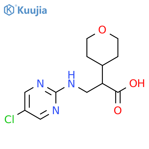3-(5-chloropyrimidin-2-yl)amino-2-(oxan-4-yl)propanoic acid structure