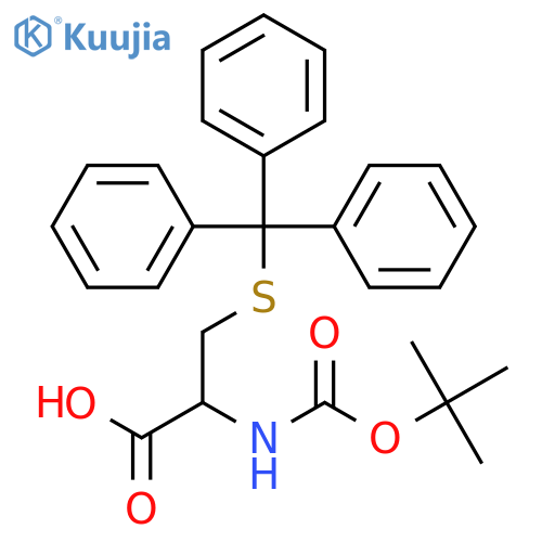(R)-2-((tert-Butoxycarbonyl)amino)-3-(tritylthio)propanoic acid structure