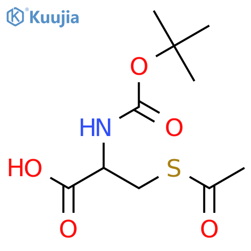 (2R)-3-(acetylsulfanyl)-2-{(tert-butoxy)carbonylamino}propanoic acid structure