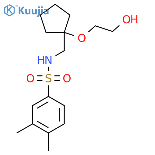N-{1-(2-hydroxyethoxy)cyclopentylmethyl}-3,4-dimethylbenzene-1-sulfonamide structure