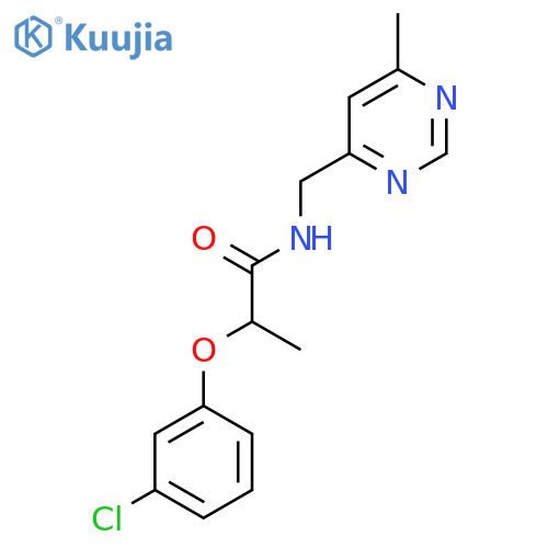 2-(3-chlorophenoxy)-N-[(6-methylpyrimidin-4-yl)methyl]propanamide structure
