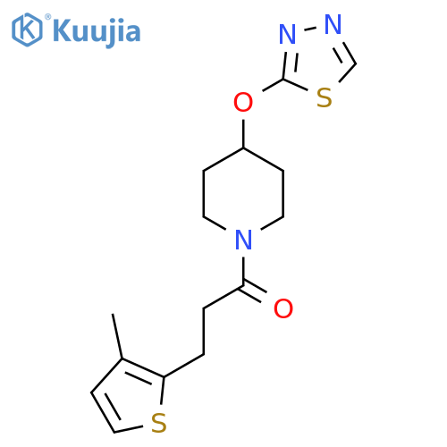3-(3-methylthiophen-2-yl)-1-4-(1,3,4-thiadiazol-2-yloxy)piperidin-1-ylpropan-1-one structure