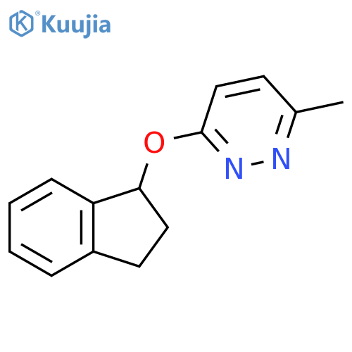 3-(2,3-dihydro-1H-inden-1-yloxy)-6-methylpyridazine structure