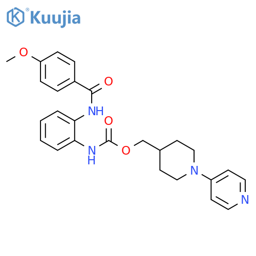Carbamic acid, [2-[(4-methoxybenzoyl)amino]phenyl]-, [1-(4-pyridinyl)-4-piperidinyl]methyl ester (9CI) structure