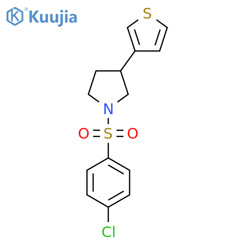 1-(4-chlorobenzenesulfonyl)-3-(thiophen-3-yl)pyrrolidine structure