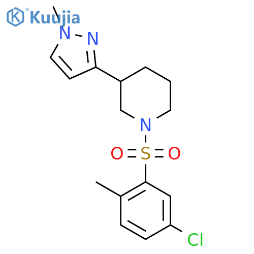 1-(5-chloro-2-methylbenzenesulfonyl)-3-(1-methyl-1H-pyrazol-3-yl)piperidine structure