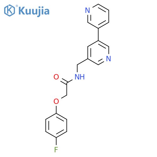 N-({[3,3'-bipyridine]-5-yl}methyl)-2-(4-fluorophenoxy)acetamide structure