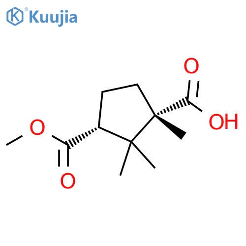 1,3-Cyclopentanedicarboxylic acid, 1,2,2-trimethyl-, 3-methyl ester, (1S,3R)- structure