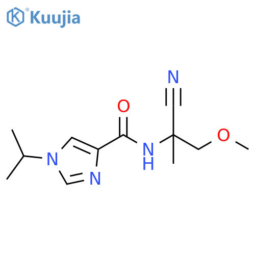 N-(1-cyano-2-methoxy-1-methylethyl)-1-(propan-2-yl)-1H-imidazole-4-carboxamide structure