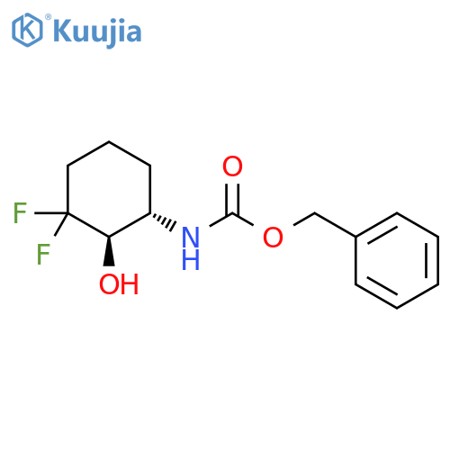 Phenylmethyl N-[(1S,2R)-3,3-difluoro-2-hydroxycyclohexyl]carbamate structure