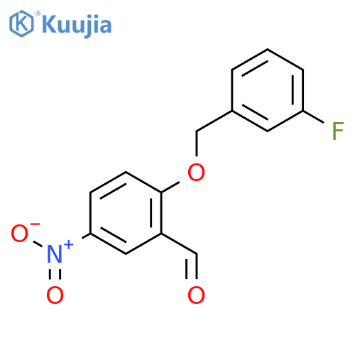 Benzaldehyde, 2-[(3-fluorophenyl)methoxy]-5-nitro- structure
