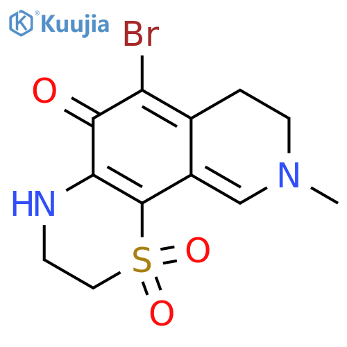 5H-Pyrido[4,3-h]-1,4-benzothiazin-5-one,6-bromo-2,3,4,7,8,9-hexahydro-9-methyl-, 1,1-dioxide structure