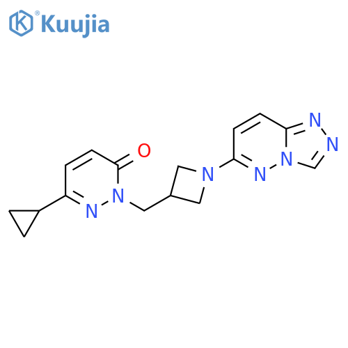 6-cyclopropyl-2-(1-{1,2,4triazolo4,3-bpyridazin-6-yl}azetidin-3-yl)methyl-2,3-dihydropyridazin-3-one structure