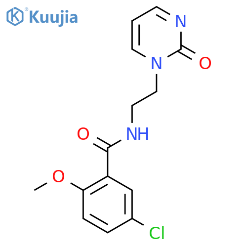 5-chloro-2-methoxy-N-2-(2-oxo-1,2-dihydropyrimidin-1-yl)ethylbenzamide structure