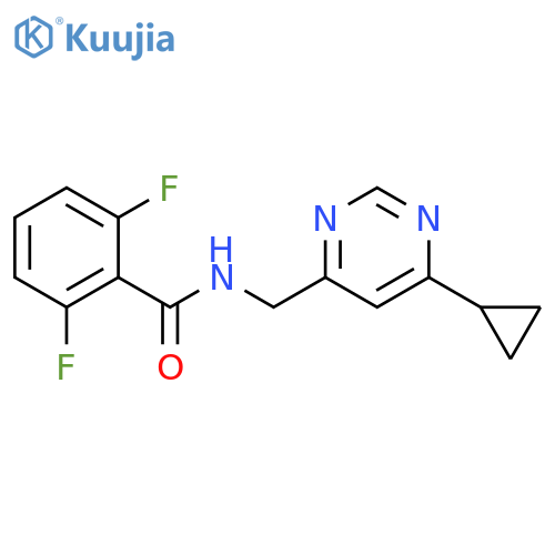 N-[(6-cyclopropylpyrimidin-4-yl)methyl]-2,6-difluorobenzamide structure