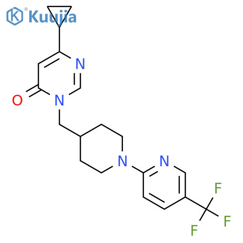 6-cyclopropyl-3-({1-5-(trifluoromethyl)pyridin-2-ylpiperidin-4-yl}methyl)-3,4-dihydropyrimidin-4-one structure