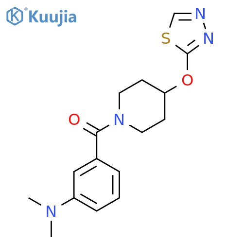 N,N-dimethyl-3-4-(1,3,4-thiadiazol-2-yloxy)piperidine-1-carbonylaniline structure