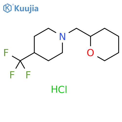 1-[(oxan-2-yl)methyl]-4-(trifluoromethyl)piperidine hydrochloride structure